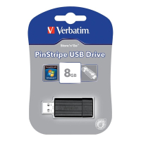 Verbatim **USB-minne 2.0 | 8GB | Verbatim PinStripe 49062 500262