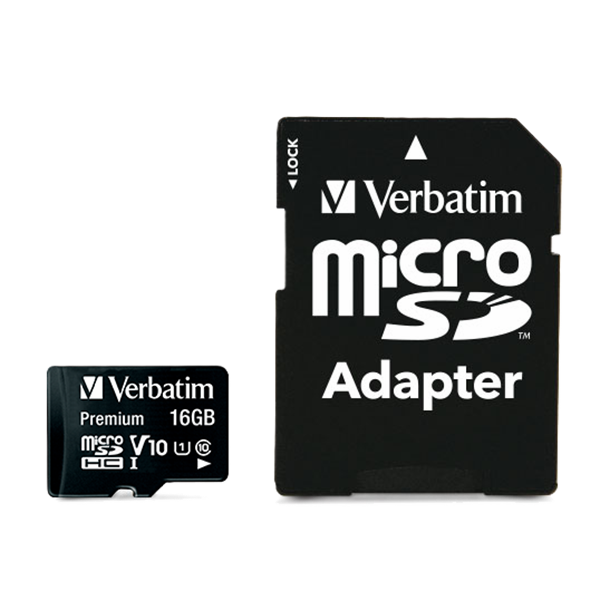 | Micro SDHC minneskort + adapter 16GB | klass 10 | Verbatim 500169 - 3