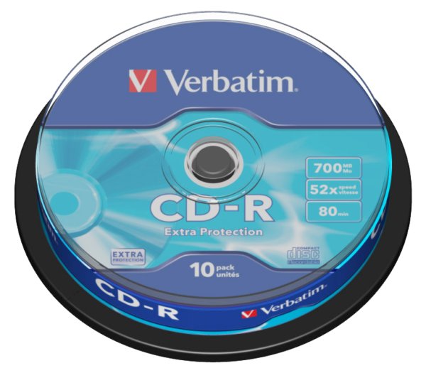 Verbatim Extra Protection CD-R | 52x | 700MB | Spindle | 10-pack 43437 500177 - 1