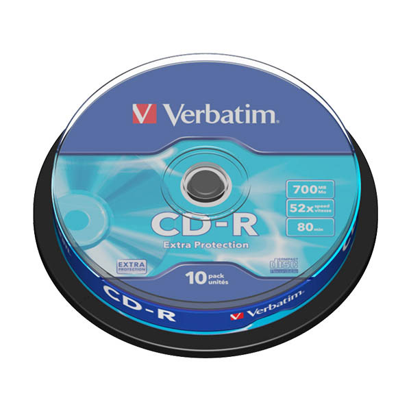 Verbatim Extra Protection CD-R | 52x | 700MB | Spindle | 10-pack 500177 - 1
