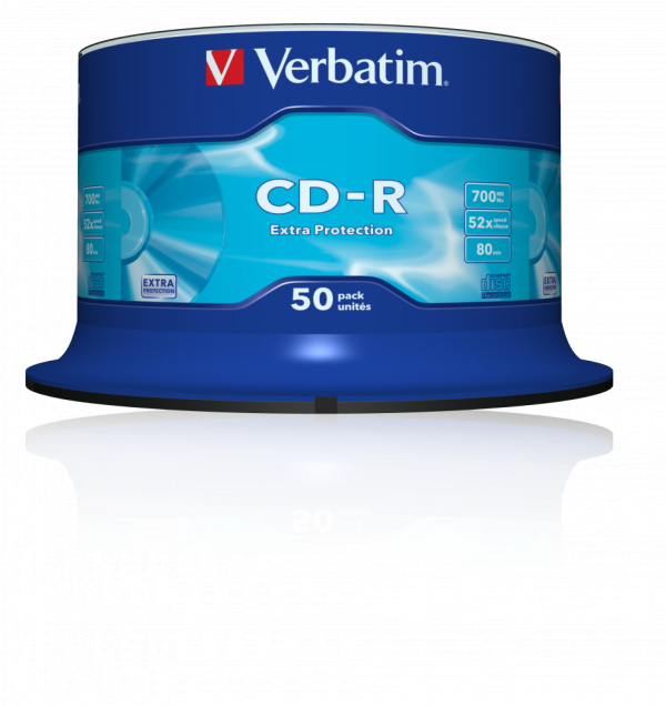 Verbatim Extra Protection CD-R | 52x | 700MB | Spindle | 50-pack 43351 833193 - 1