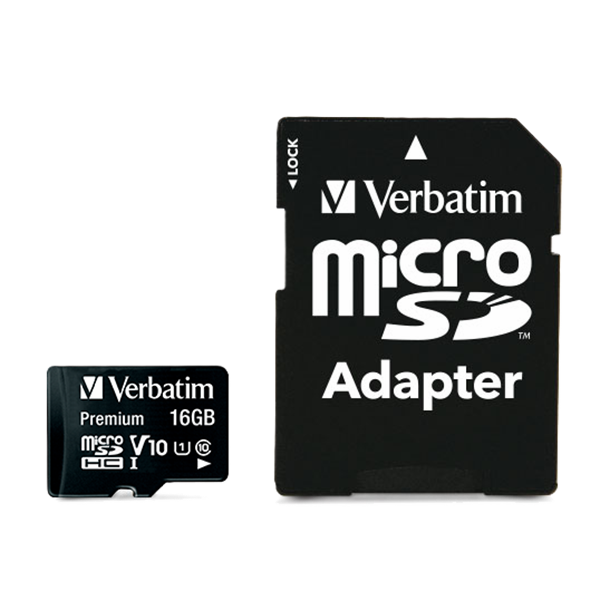 Verbatim Micro SDHC minneskort + adapter 16GB | klass 10 | Verbatim 44082 500169 - 3