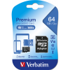 Micro SDXC minneskort + adapter 64GB | klass 10 | Verbatim