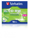 Verbatim Rewritable CD-RW | 12X | 700MB | Jewel Case | 10-pack 43148 500174 - 1