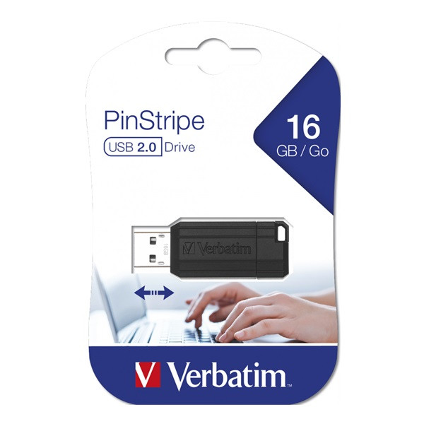 Verbatim USB-minne 2.0 | 16GB | Verbatim PinStripe 49063 500264 - 1