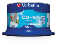 Verbatim Wide Print CD-R | 52X | 700MB | Spindle | 50-pack 43438 500173