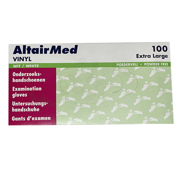 Vinylhandskar | storlek XL | puderfria | vit | 100st | AltairMed  SME00118 - 1