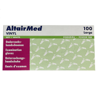 Vinylhandskar L (9) | puderfria | vit | 100st | AltairMed  SME00114