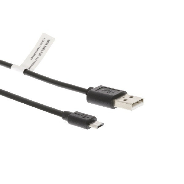 White label USB-A till Micro-USB kabel | USB 2.0 | 1m | svart VLCT60500B10 K010201013 - 1