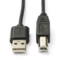 White label USB-A till USB-B-kabel | USB 2.0 | 1m | svart 96185 CCGP60100BK10 K5255.1 N010204007