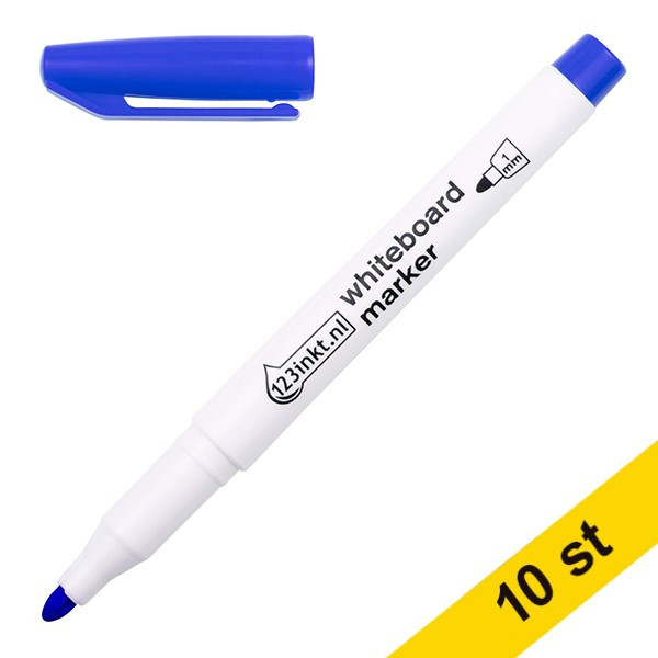 Whiteboardpenna 1.0mm | 123ink | blå | 10st  300893 - 1