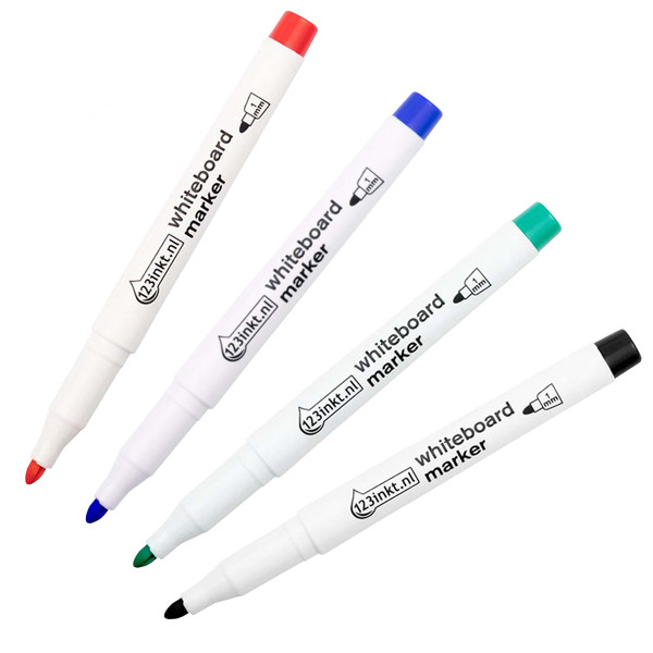 Whiteboardpenna 1.0mm | 123ink | sorterade färger | 4st 301185 - 1