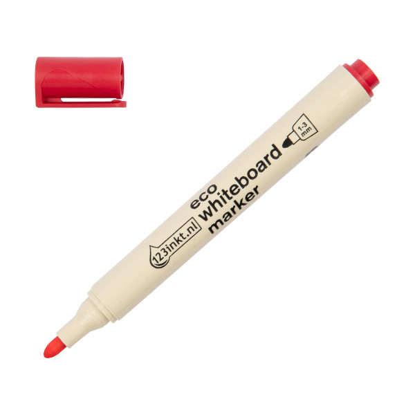 Whiteboardpenna 1.5mm - 3.0mm | 123ink | röd | återvunnet plast 4-28002C 390586 - 1