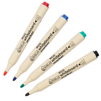 Whiteboardpenna 1.5mm - 3.0mm | 123ink | sorterade färger | 4st | återvunnen plast⭐  390592