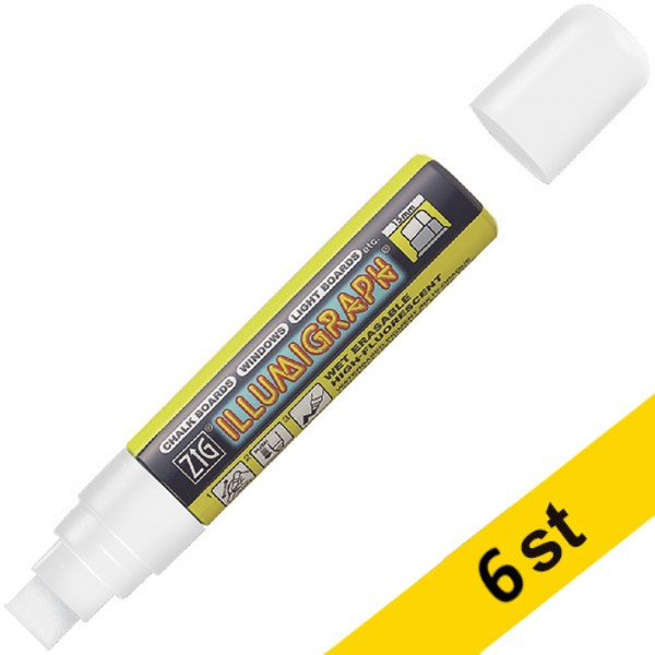 Whiteboardpenna 15.0mm | ZIG Illumigraph PMA-720 B&B | vit | 6st 360616 - 1