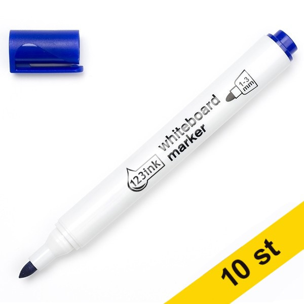 Whiteboardpenna 2.5mm | 123ink | blå | 10st  300395 - 1
