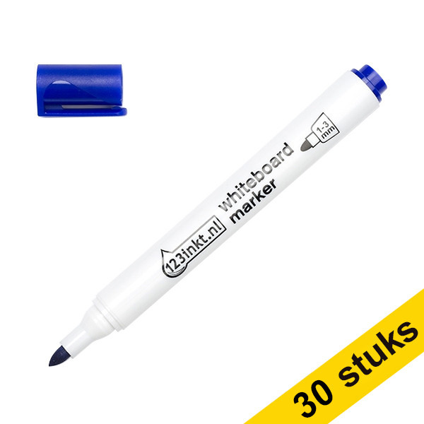 Whiteboardpenna 2.5mm | 123ink | blå | 30st 301354 - 1