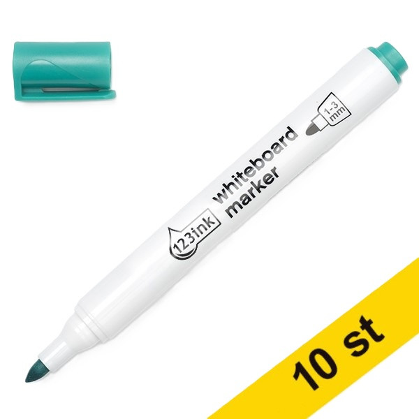 Whiteboardpenna 2.5mm | 123ink | grön | 10st  300396 - 1