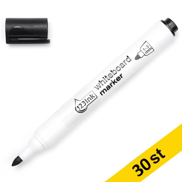 Whiteboardpenna 2.5mm | 123ink | svart | 30st 301353 - 1
