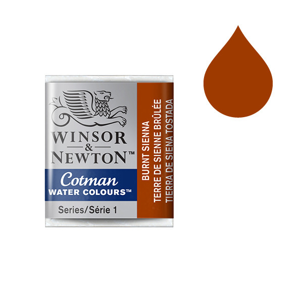 Winsor & Newton Cotman Akvarellfärg 074 Burnt Sienna (halvkopp) 301074 410467 - 1