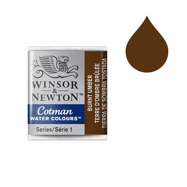 Winsor & Newton Cotman Akvarellfärg 076 Burnt Umber (halvkopp) 301076 410468 - 1