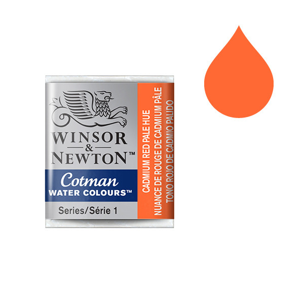 Winsor & Newton Cotman Akvarellfärg 103 Cadmium Red Pale Hue (halvkopp) 301103 410472 - 1