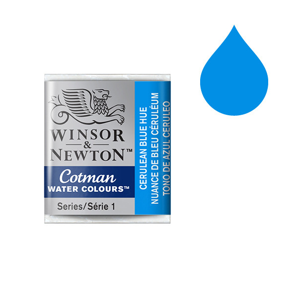 Winsor & Newton Cotman Akvarellfärg 139 Cerulean Blue Hue (halvkopp) 301139 410475 - 1