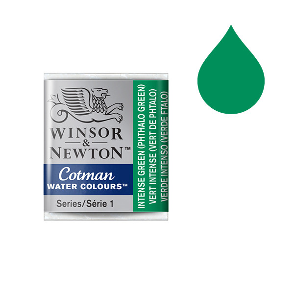 Winsor & Newton Cotman Akvarellfärg 329 Intense Green (halvkopp) 301329 410486 - 1