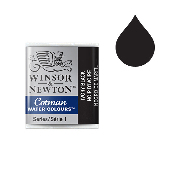 Winsor & Newton Cotman Akvarellfärg 331 Ivory Black (halvkopp) 301331 410487 - 1