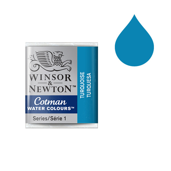 Winsor & Newton Cotman Akvarellfärg 654 Turquoise (halvkopp) 301654 410501 - 1