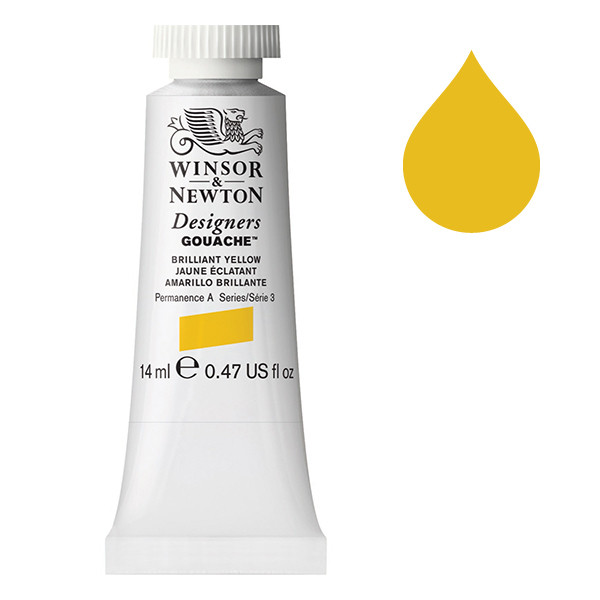 Winsor & Newton Designers Gouache 055 Brilliant Yellow | 14 ml 0605055 410654 - 1