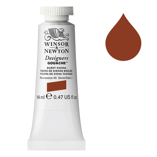 Winsor & Newton Designers Gouache 074 Burnt Sienna | 14 ml 0605074 410653 - 1