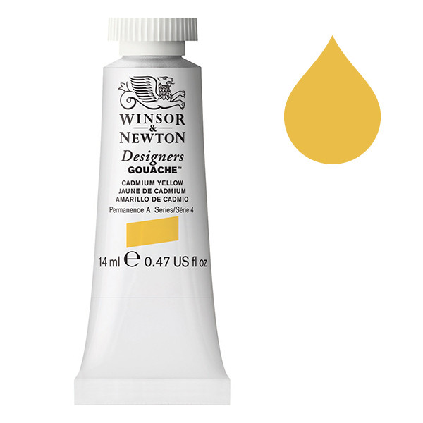 Winsor & Newton Designers Gouache 108 Cadmium Yellow | 14 ml 0605108 8840469 410594 - 1