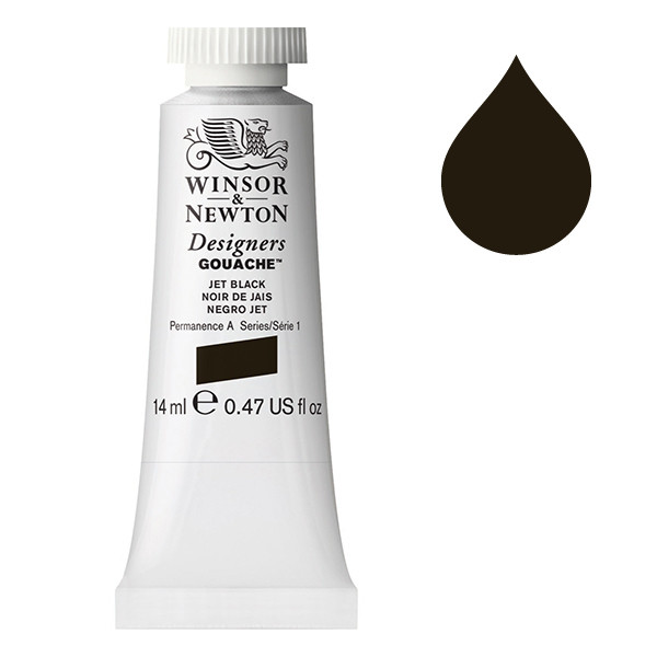 Winsor & Newton Designers Gouache 335 Jet Black | 14 ml 0605335 8840476 410643 - 1