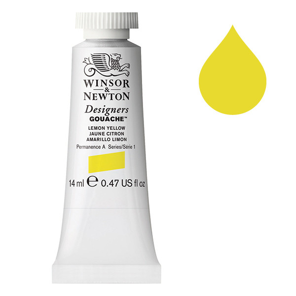 Winsor & Newton Designers Gouache 345 Lemon Yellow | 14 ml 0605345 410641 - 1