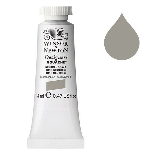 Winsor & Newton Designers Gouache 436 Neutral Grey | 14 ml 0605436 410661 - 1