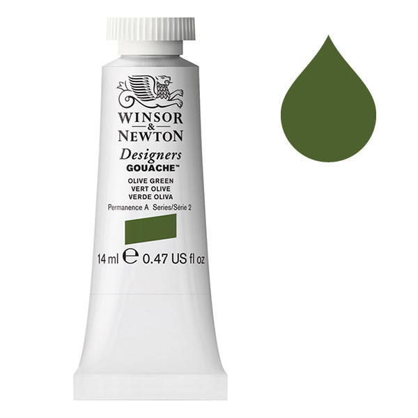 Winsor & Newton Designers Gouache 447 Olive Green | 14 ml 0605447 410635 - 1