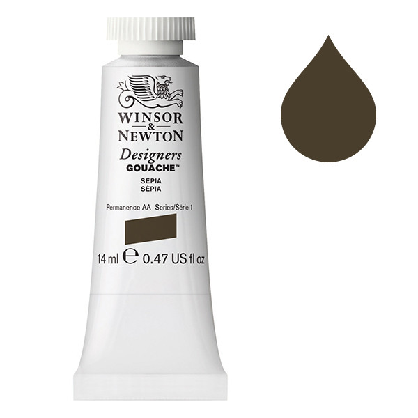 Winsor & Newton Designers Gouache 609 Sepia | 14 ml 0605609 410671 - 1