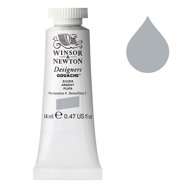 Winsor & Newton Designers Gouache 617 Silver | 14 ml 0605617 410665 - 1