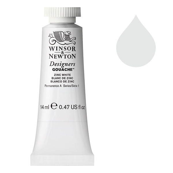 Winsor & Newton Designers Gouache 748 Zinc White | 14 ml 0605748 410611 - 1