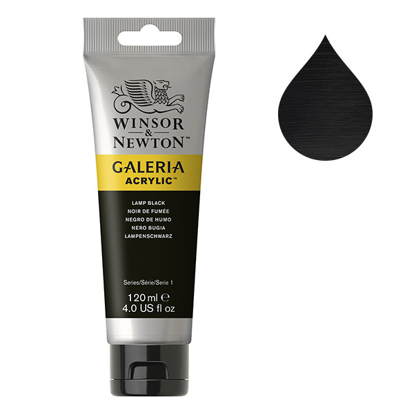 Winsor & Newton Galeria Akrylfärg 337 Lamp Black | 120 ml 2131337 410140 - 1