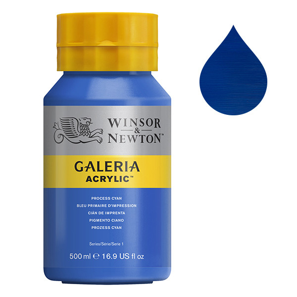 Winsor & Newton Galeria Akrylfärg 535 Process Cyan | 500 ml 2150535 410102 - 1