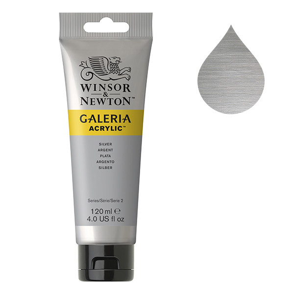 Winsor & Newton Galeria Akrylfärg 617 Silver | 120 ml 2131617 410171 - 1