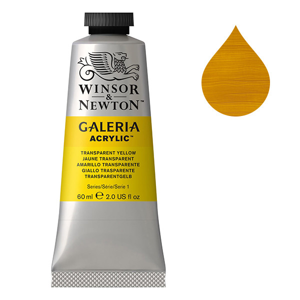 Winsor & Newton Galeria Akrylfärg 653 Transparent Yellow | 60 ml 2120653 410053 - 1