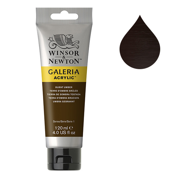 Winsor & Newton Galeria Akrylfärg 76 Burnt Umber | 120 ml 2131076 410124 - 1