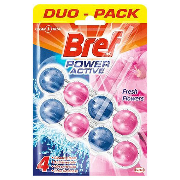 Toalettblock 2x50g | Bref Power Activ Fresh Flowers SBR00088 - 1