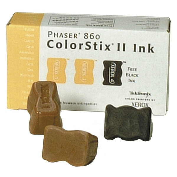 Xerox 016190801 gul ColorStix x2 + svart ColorStix x1 (original) 016190801 046612 - 1