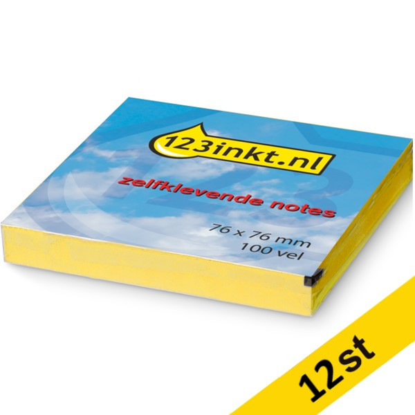 Z-notes 76mm x 76mm | 123ink | gul | 100 ark | 12st R330CYC 300479 - 1