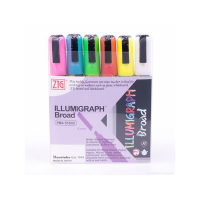Blackboardpenna 6.0mm | ZIG Illumigraph PMA-510 B | sorterade färger | 6st 360450