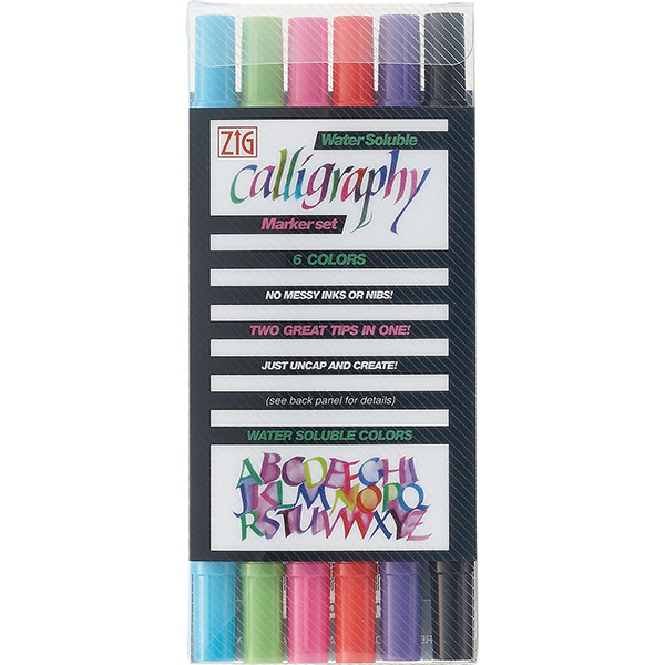 Kalligrafipenna 2.0/3.5mm | ZIG II TC-3100 | sorterade färger | 6st 360453 - 1